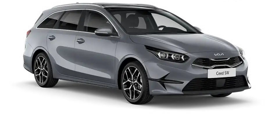 3-teaser-kia-ceed-sportswagon-ni Ein silberner Kia Ceed Sportswagon steht vor einem neutralen Hintergrund.