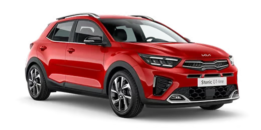 Kia Stonic- GT-Line Ein roter Kia Stonic GT-Line SUV.