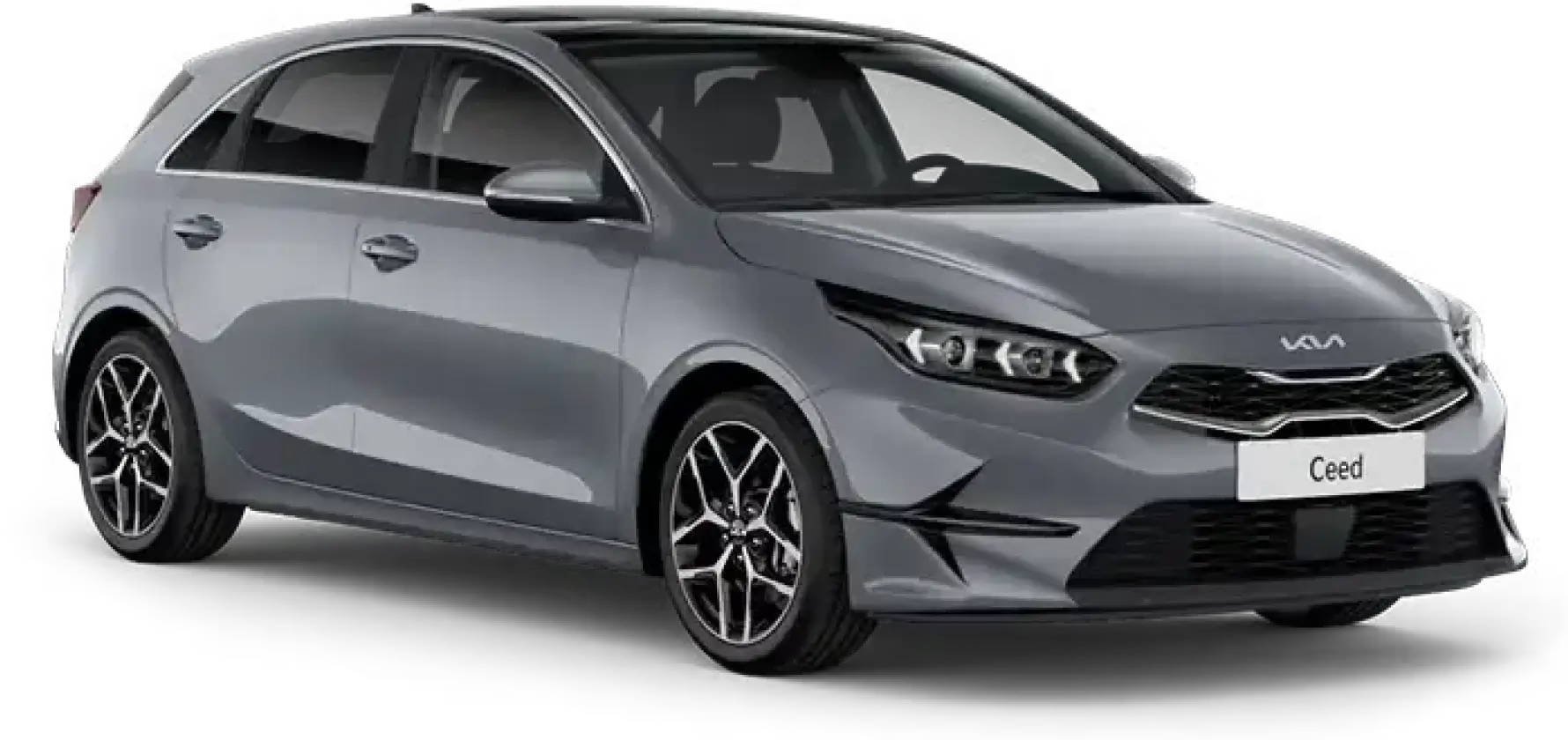 header-kia-ceed KIA Ceed in Grau, seitliche Frontansicht.
